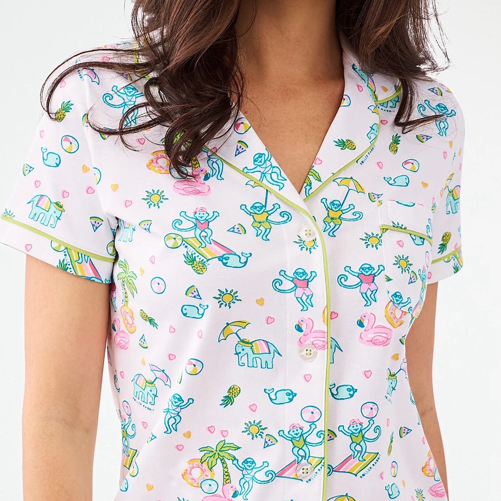 Roller Rabbit Pool Party Polo Pajamas NWT
